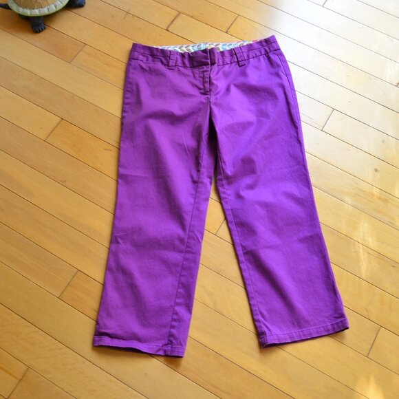 Boden Purple Cropped Pants Size 10R - Picture 1 of 8